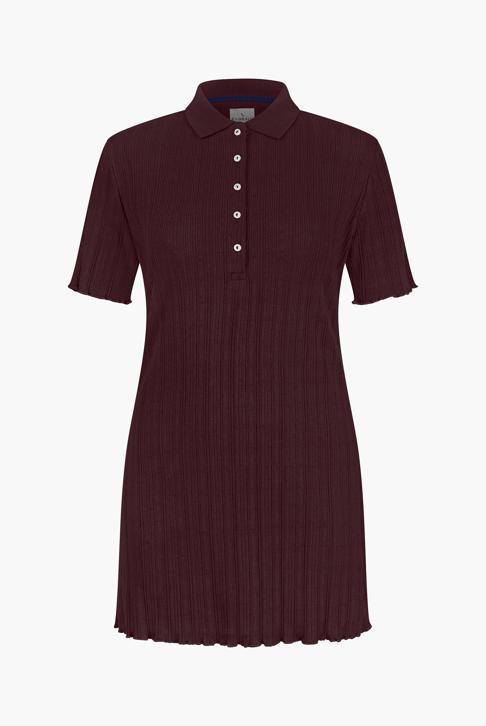 Ribbed Textured Slim Fit Polo Shirt