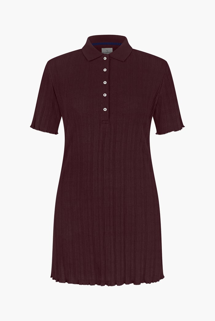 Ribbed Textured Slim Fit Polo Shirt