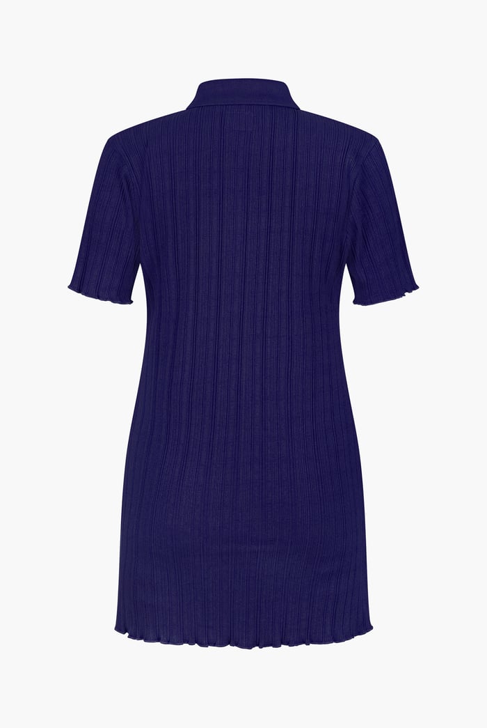 Ribbed Textured Slim Fit Polo Shirt