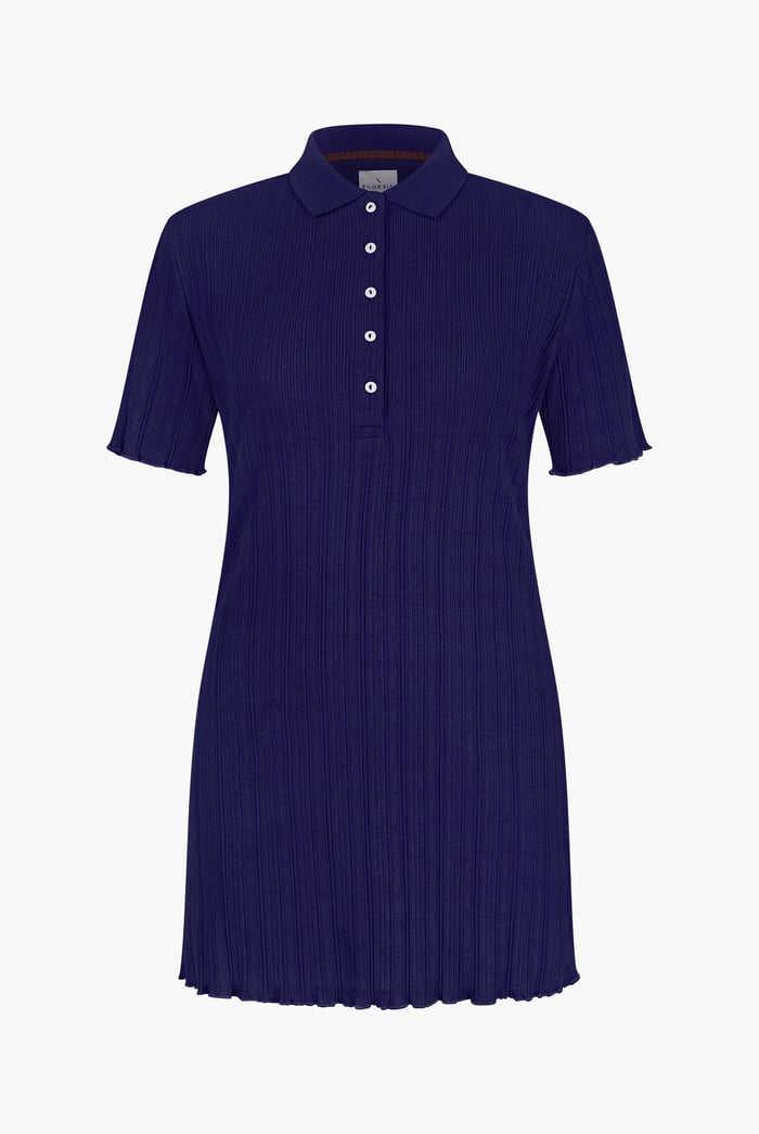 Ribbed Textured Slim Fit Polo Shirt