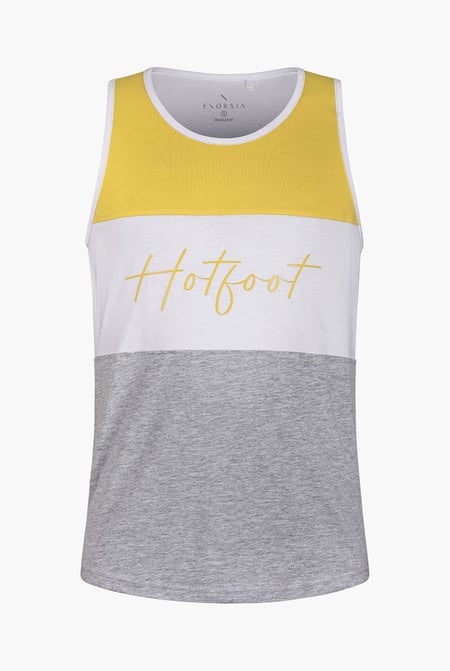 Red/White/Grey Colour Block Hot Foot Printed Vest