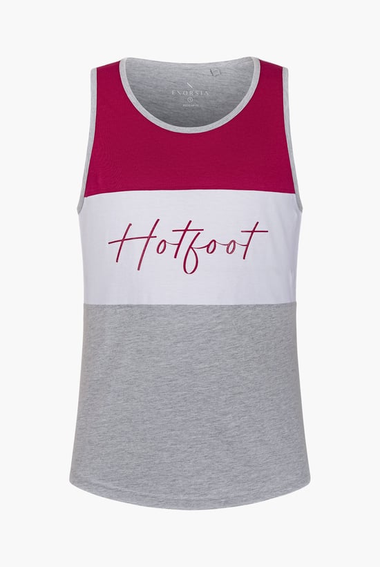 Colour Block Hot Foot Printed Vest