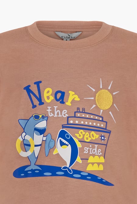 Boys Brown Graphic Short Sleeve T-Shirt ( 6yrs-11yrs)