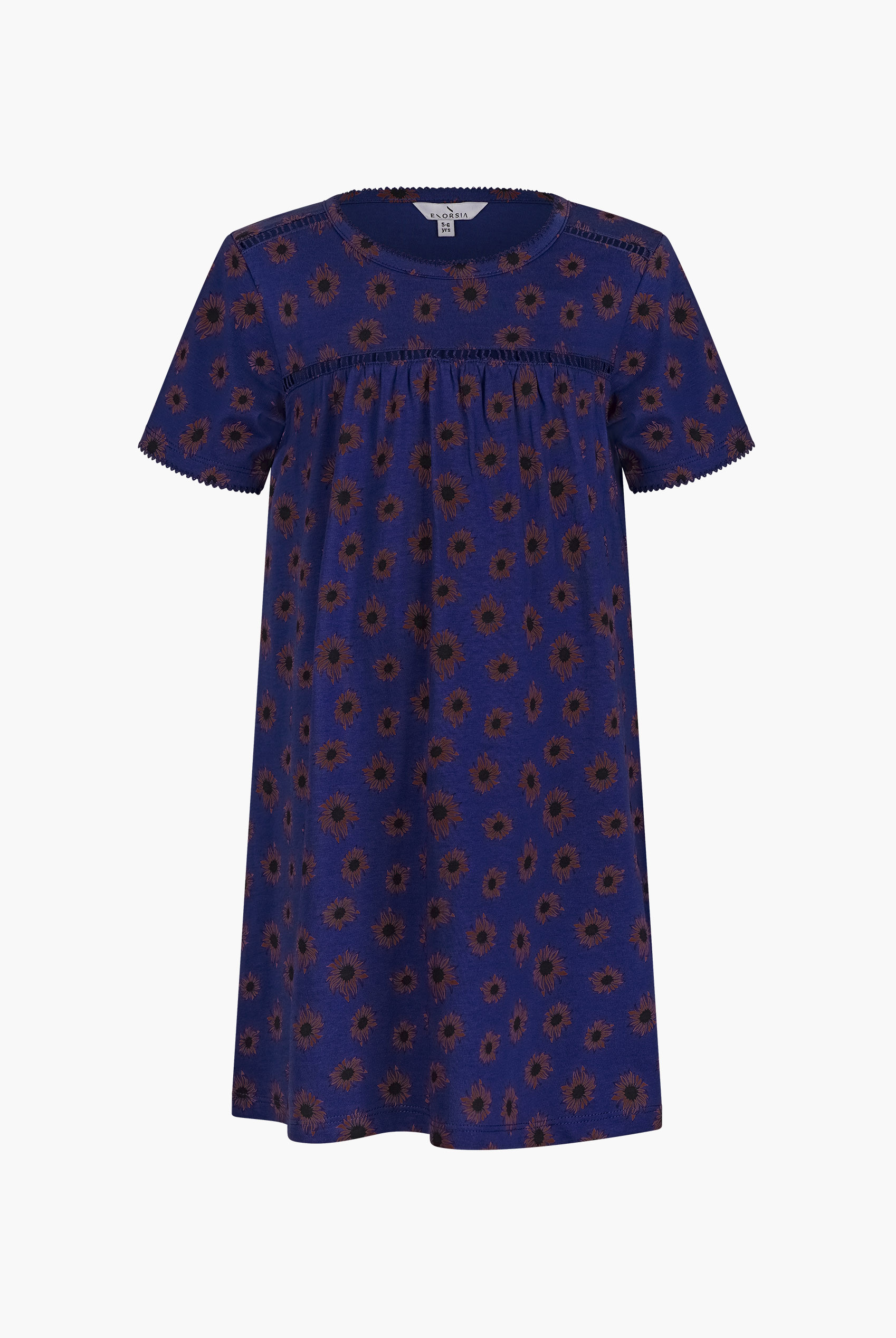 Girls Lace Details Sunflower Print Dress  (5yrs - 11yrs)