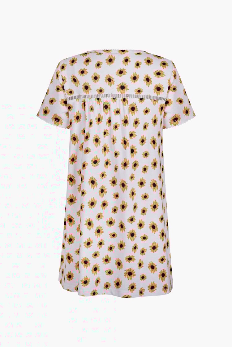 Girls Lace Details Sunflower Print Dress  (5yrs - 11yrs)