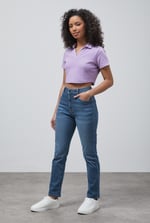 Mid Waist Slim Fit Jeans