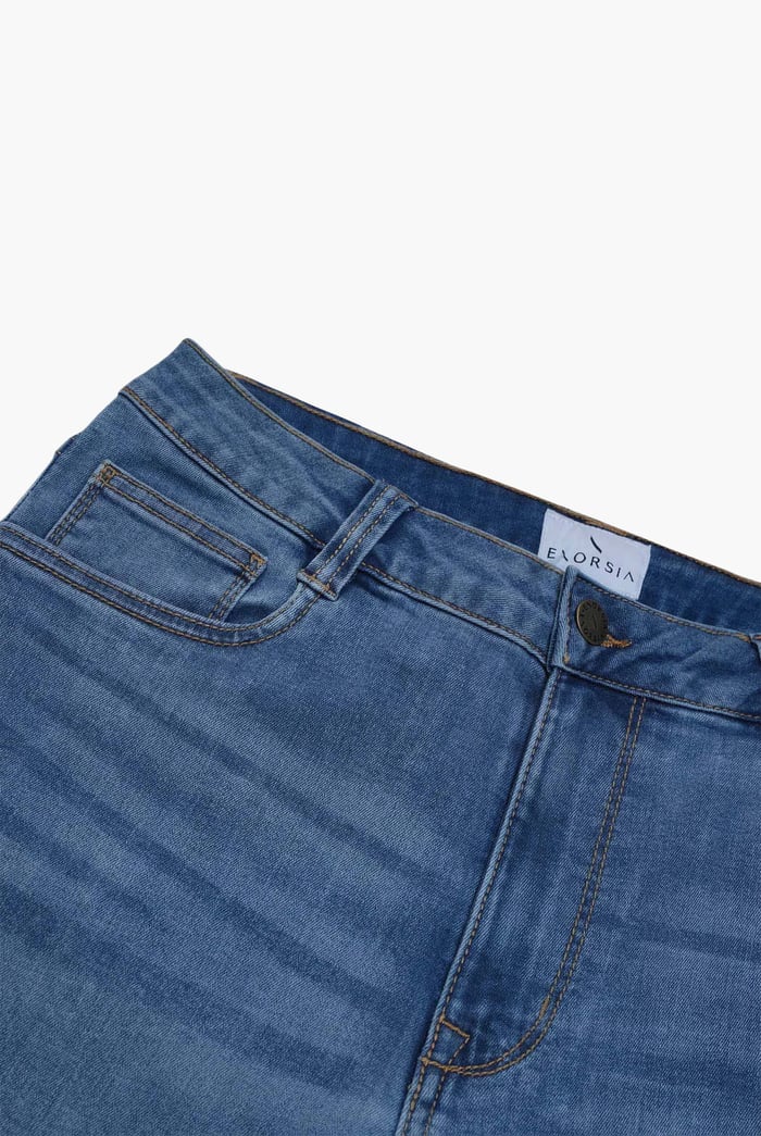 Mid Waist Slim Fit Jeans