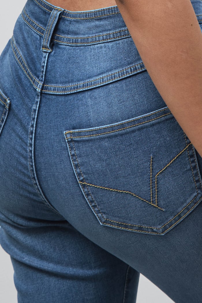 Mid Waist Slim Fit Jeans