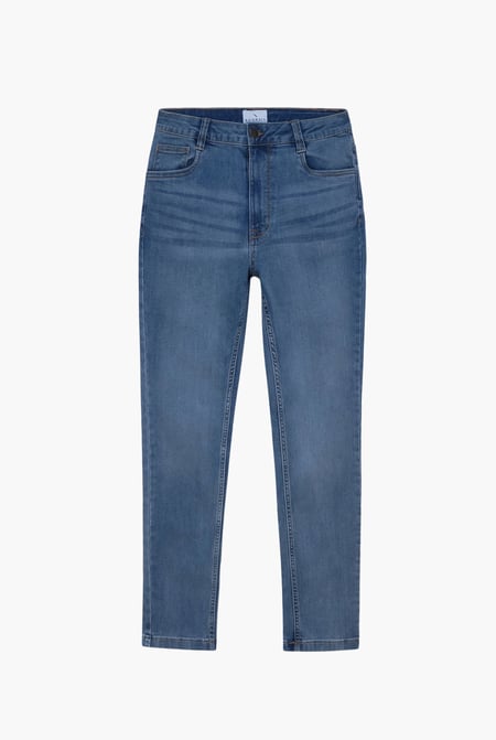 Light Blue Mid Waist Slim Fit Jeans