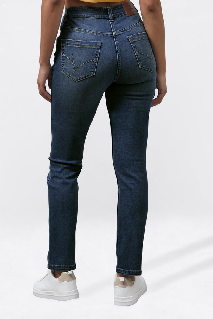 Mid Waist Slim Fit Jeans