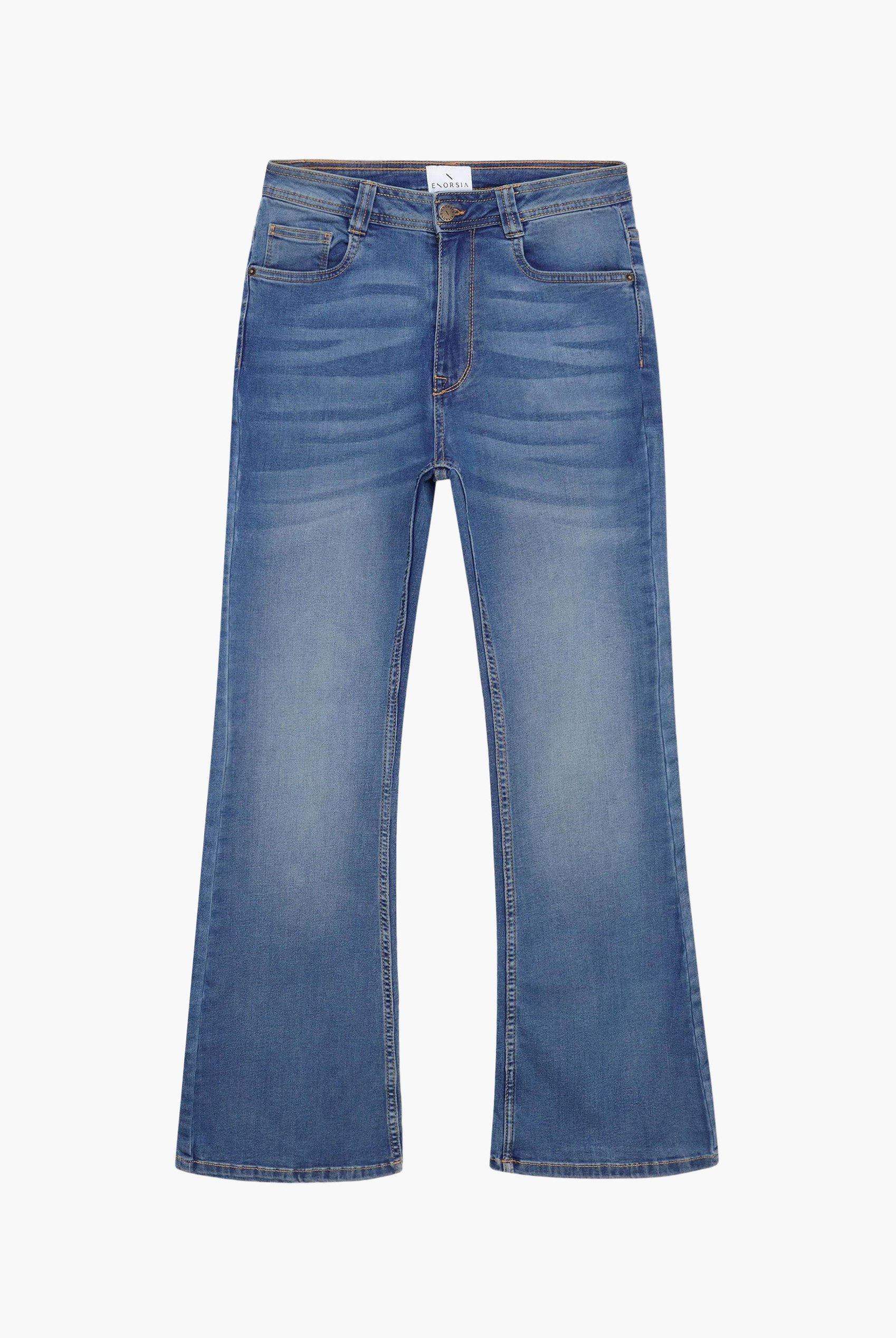 Mid Waist Flare Jeans