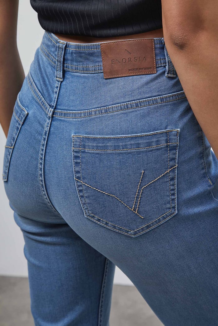 Mid Waist Flare Jeans