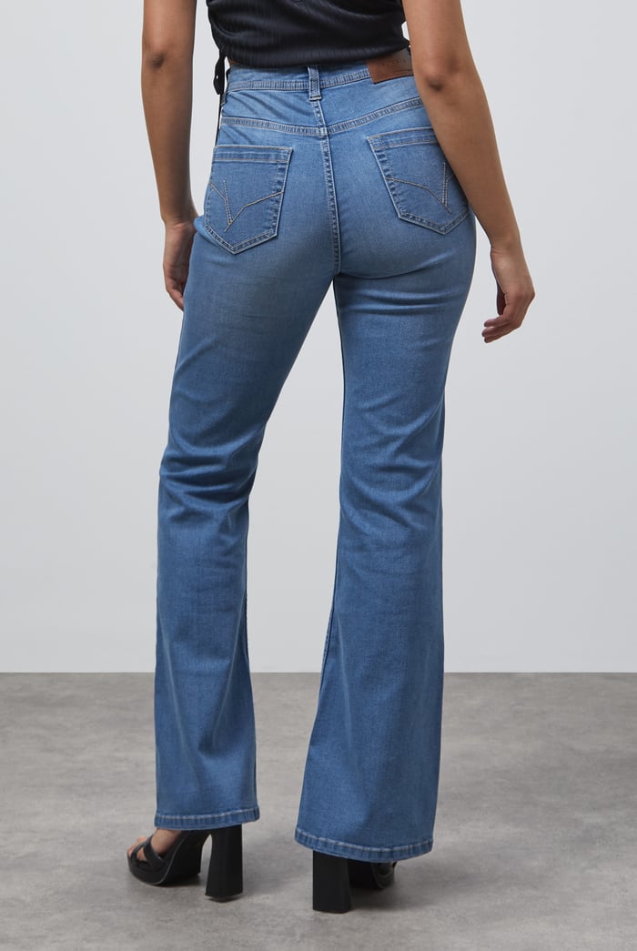 Mid Waist Flare Jeans