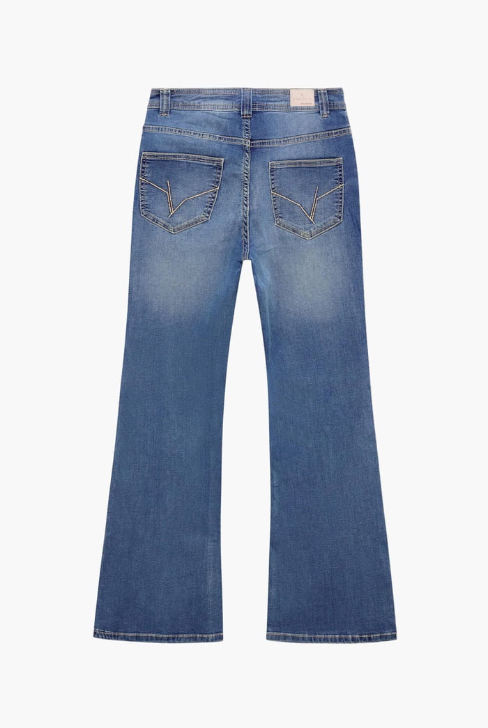 Mid Waist Flare Jeans