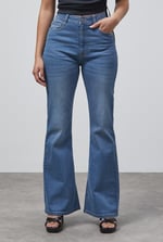 Mid Waist Flare Jeans