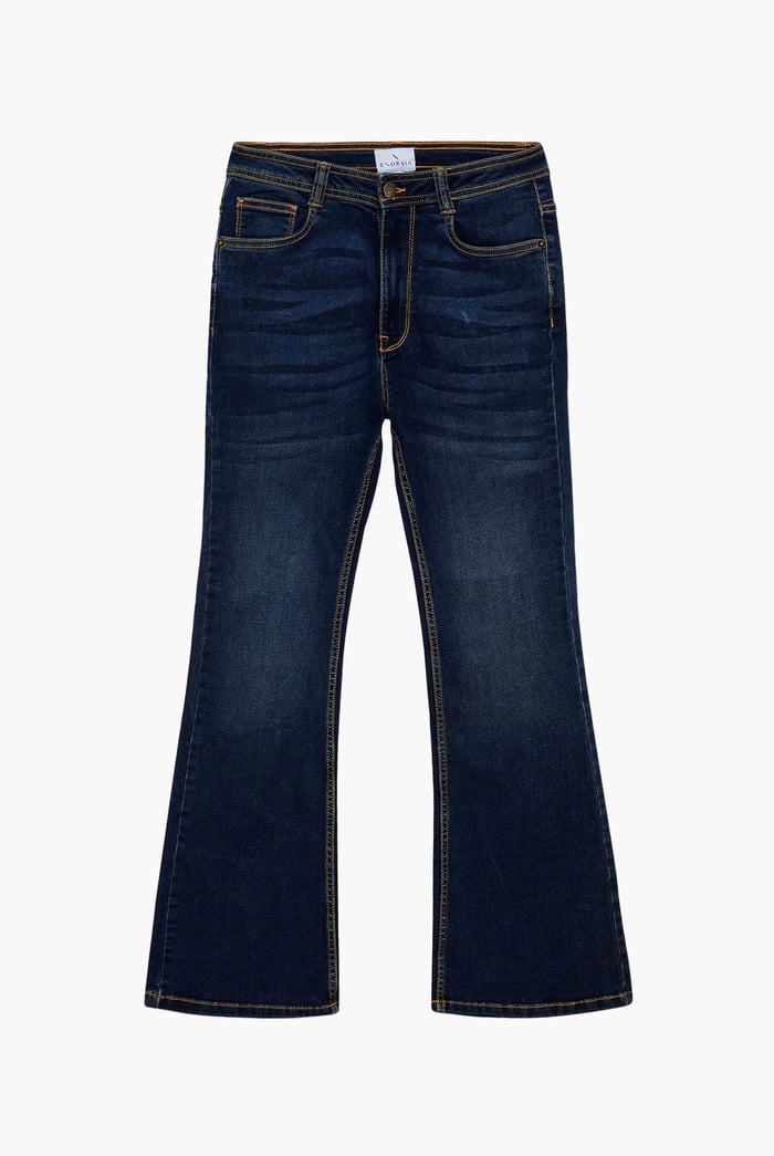 Mid Waist Flare Jeans