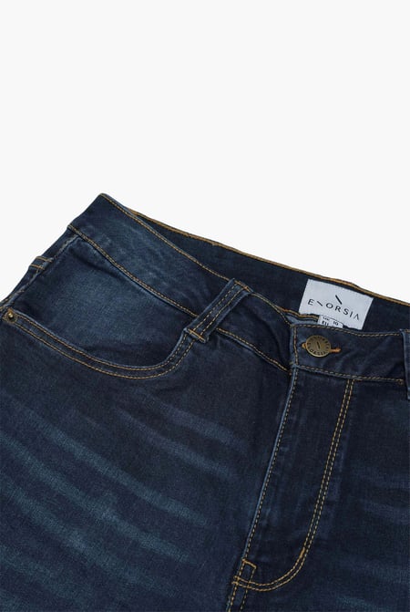 Deep Blue Mid Waist Skinny Jeans