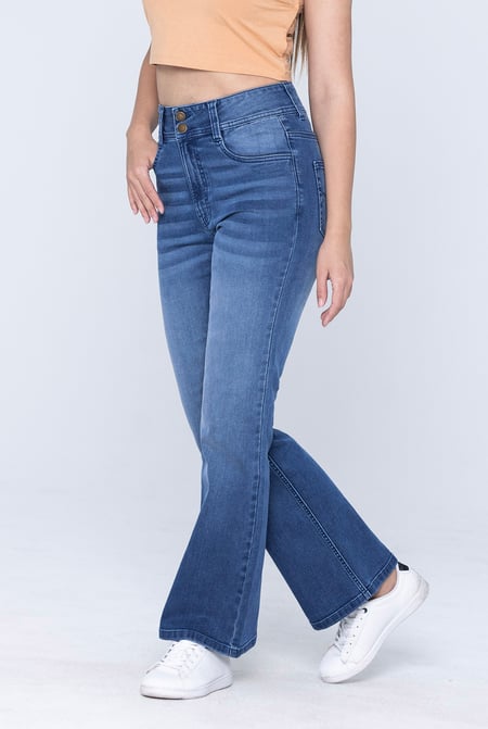 Deep Blue Slim shape Boot cut Jeans