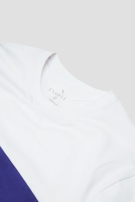 Blue Colour Block T-Shirt