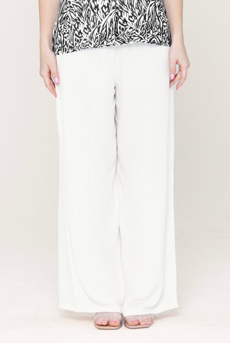 Brown Lightweight Crepe Viscose Wide-Leg Trousers