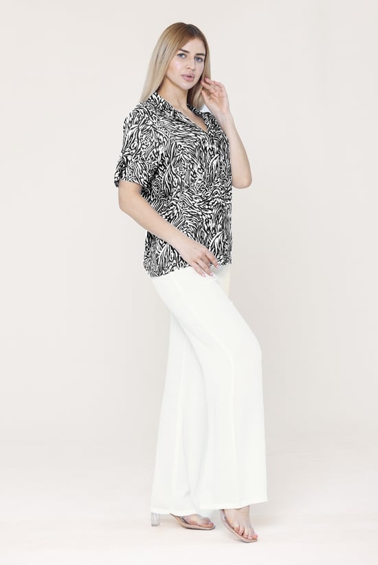 Crepe Viscose Wide Leg Trousers