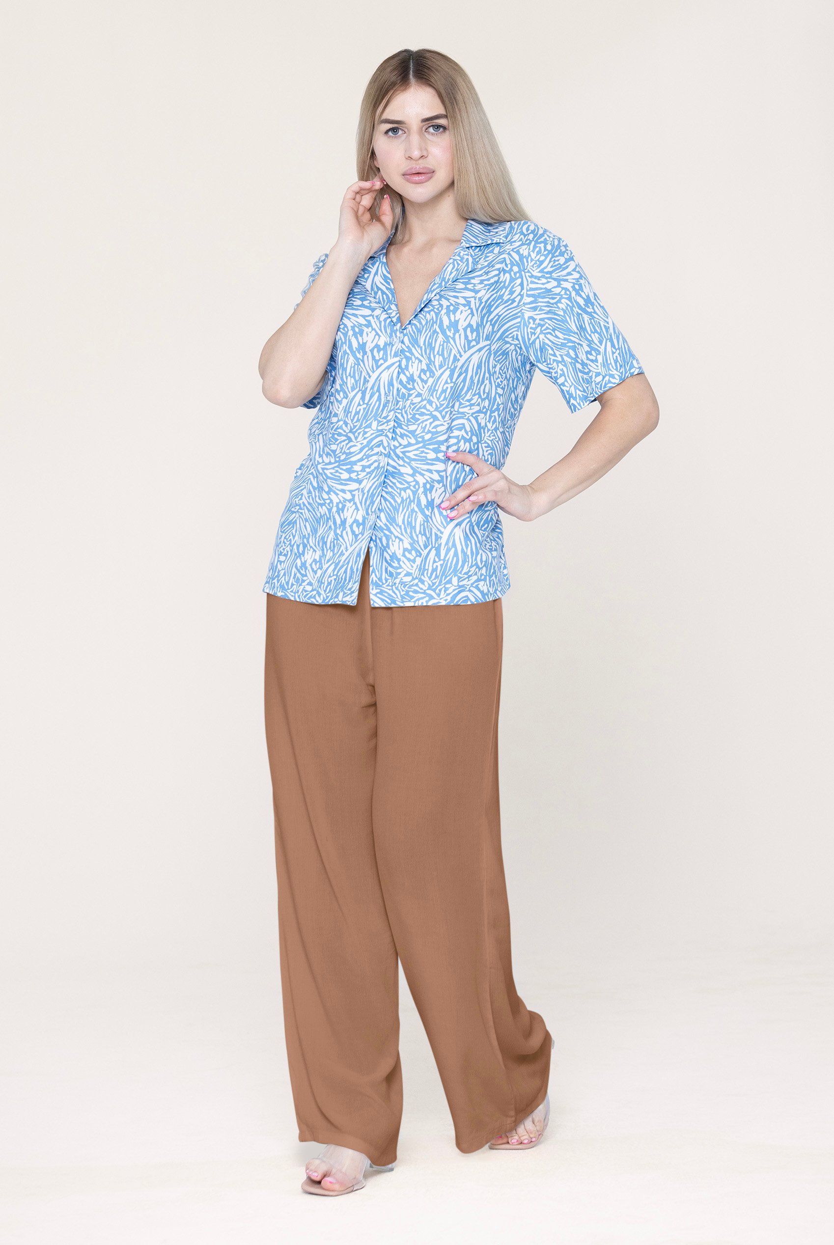 Crepe Viscose Wide Leg Trousers
