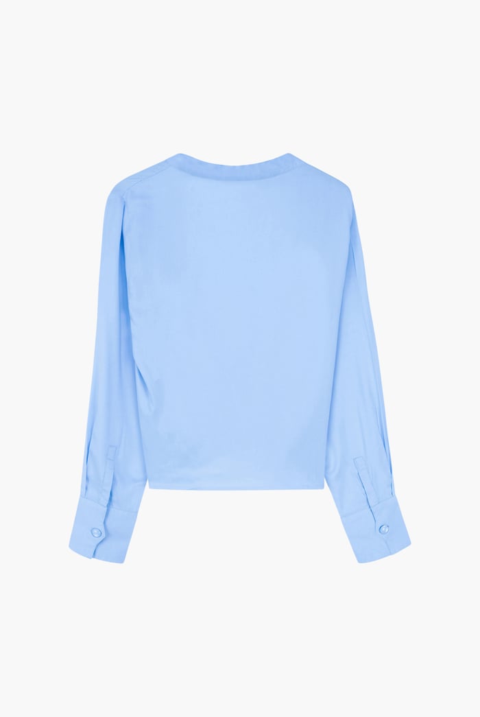 Long Sleeves Wrap Blouse