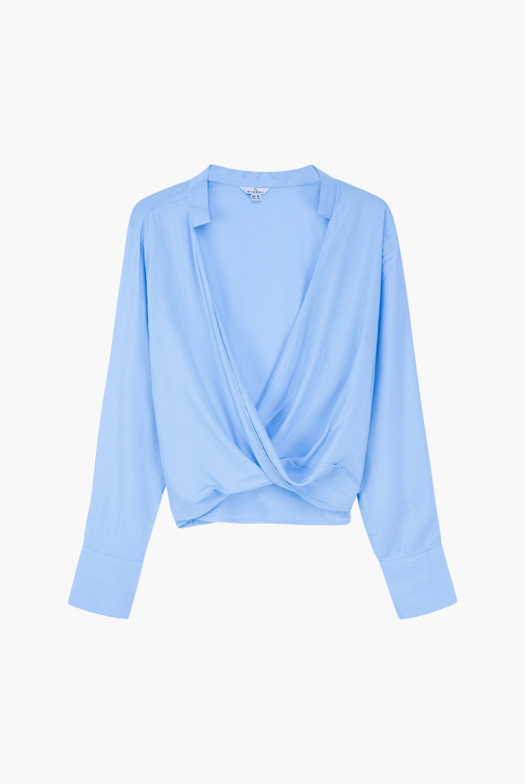 Long Sleeves Wrap Blouse