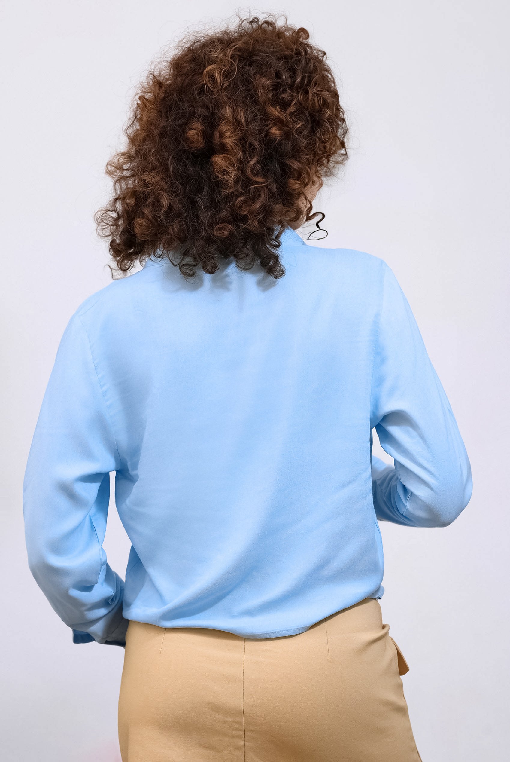 Long Sleeves Wrap Blouse