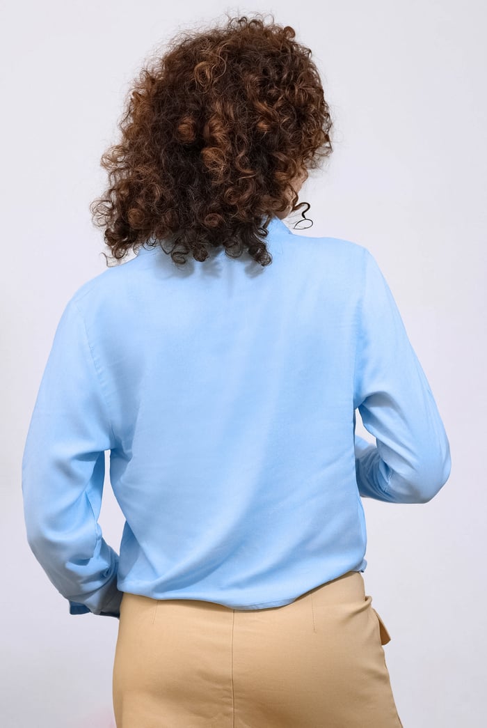 Long Sleeves Wrap Blouse