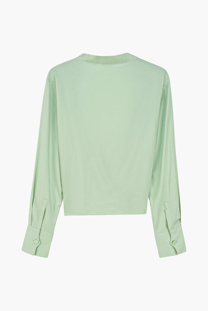Long Sleeves Wrap Blouse
