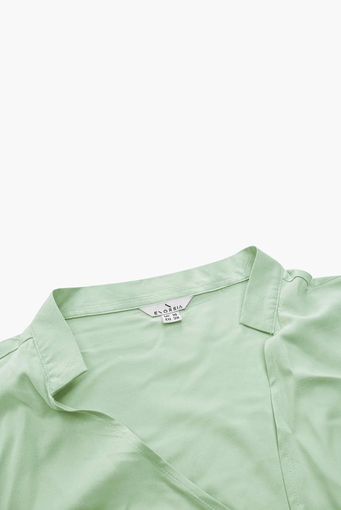 Long Sleeves Wrap Blouse