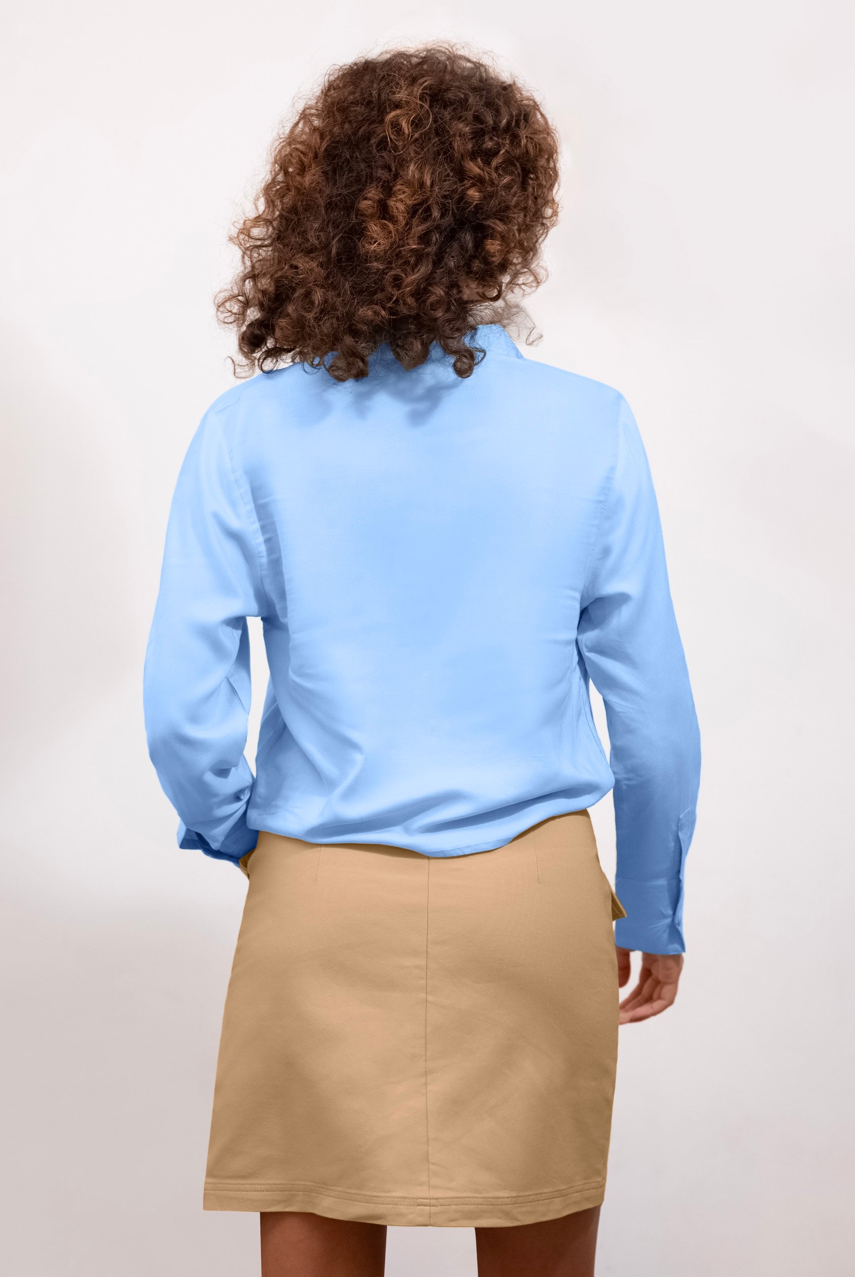 Stretch Cotton Blended Mini Skirt