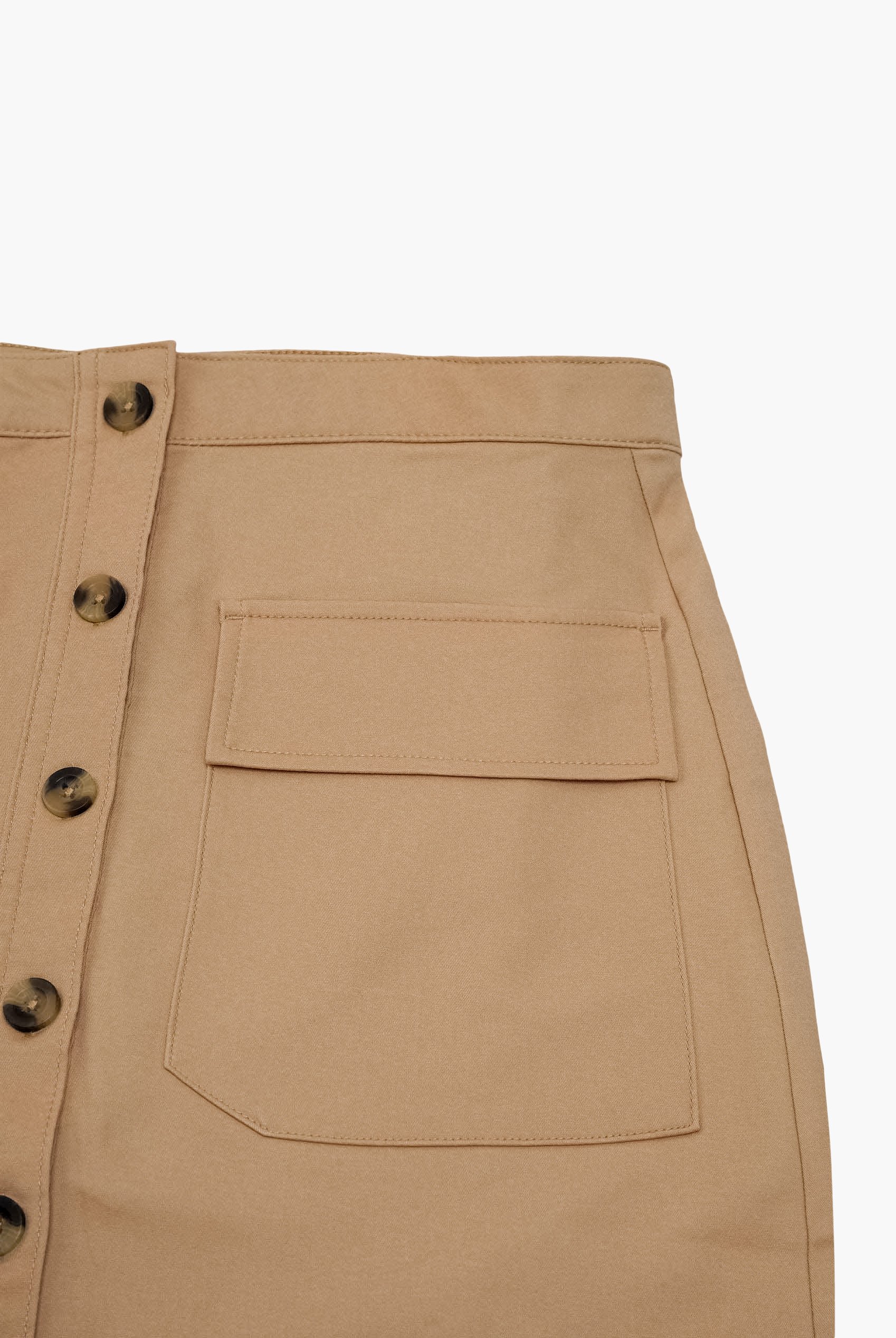 Stretch Cotton Blended Mini Skirt