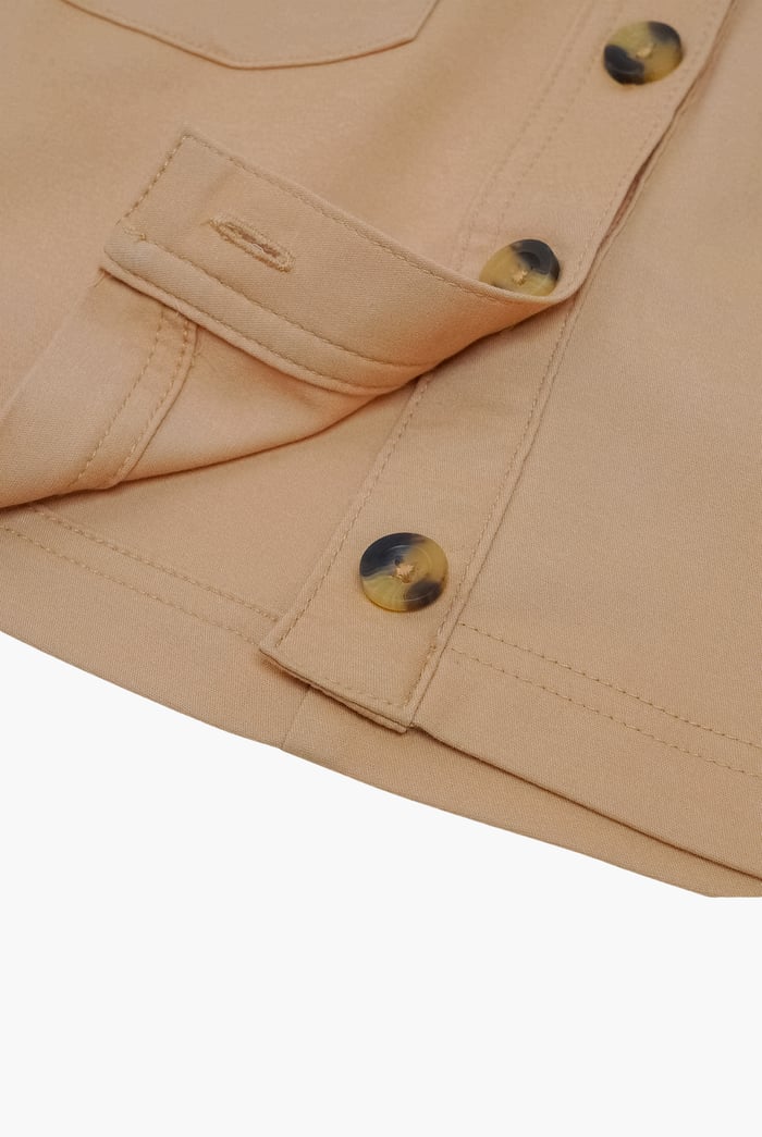Stretch Cotton Blended Mini Skirt