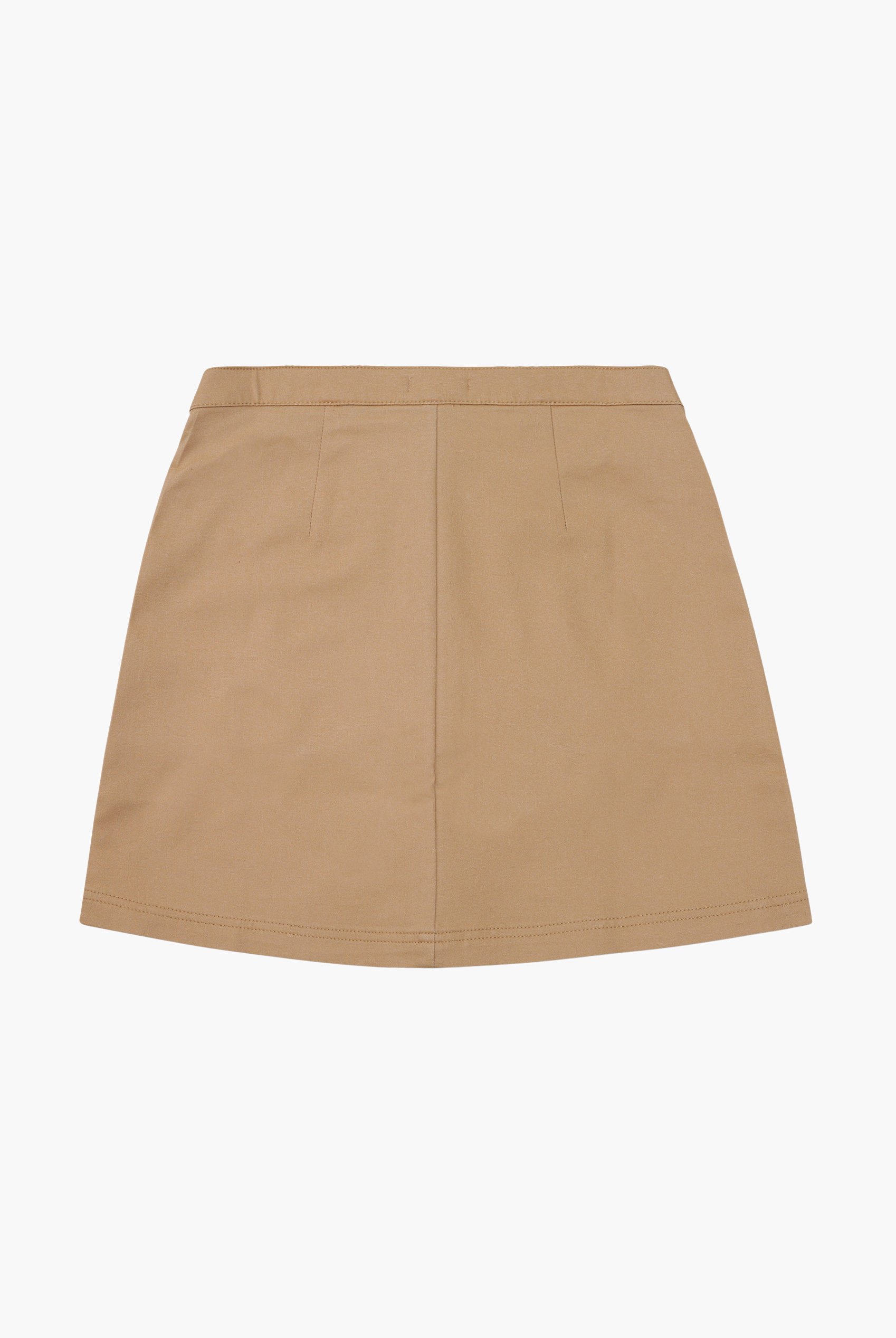 Stretch Cotton Blended Mini Skirt