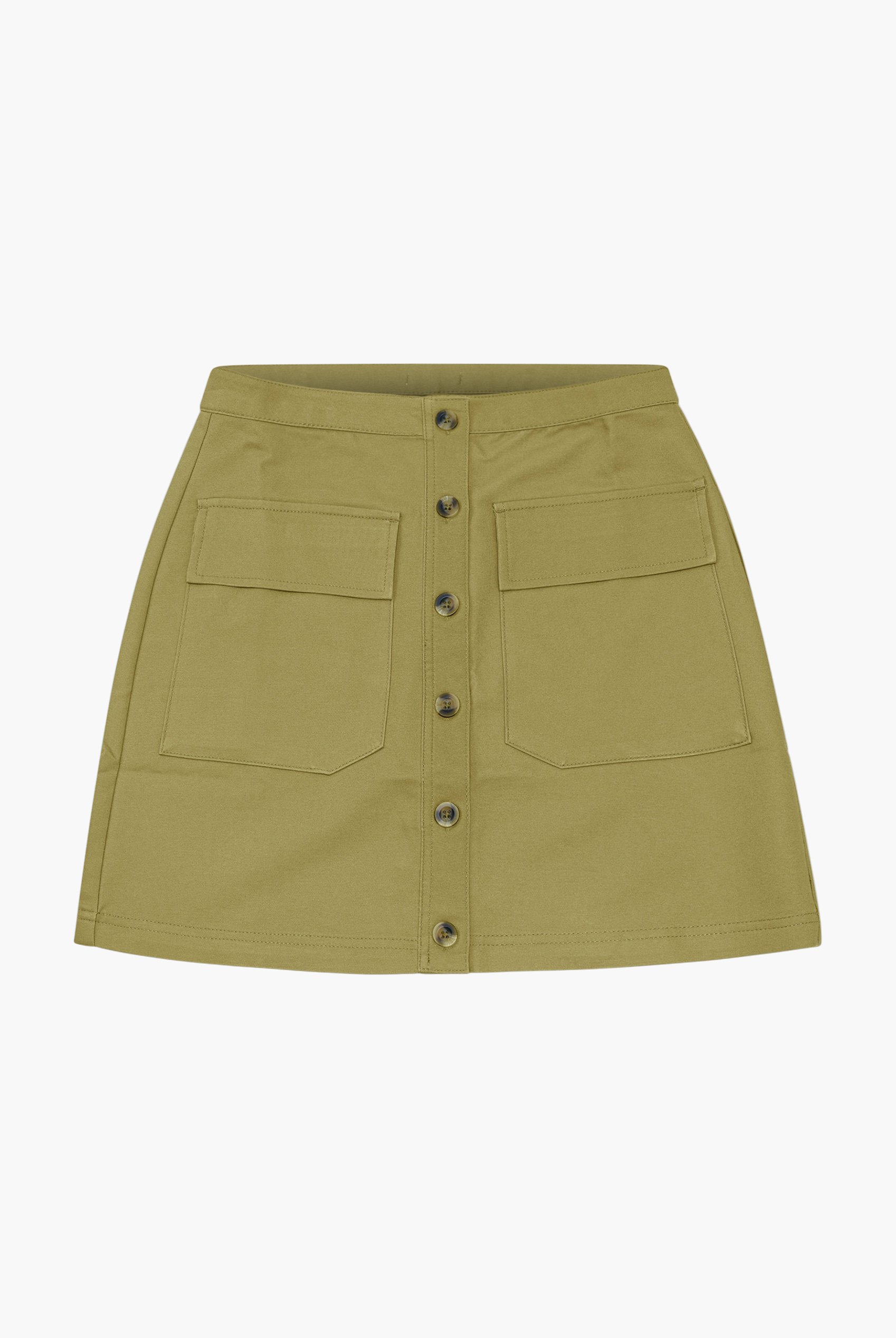 Stretch Cotton Blended Mini Skirt