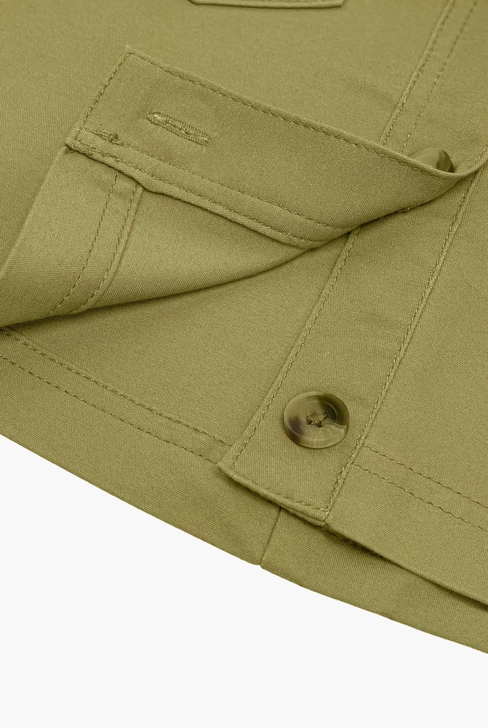 Stretch Cotton Blended Mini Skirt