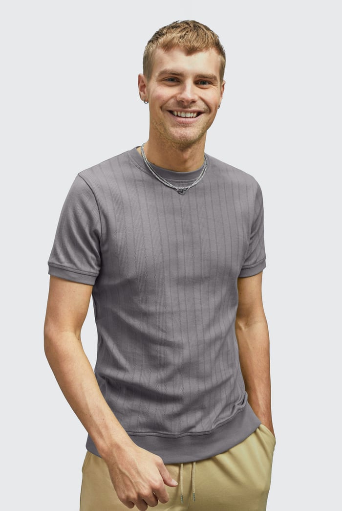 Ribbed Short Sleeve T-Shirt