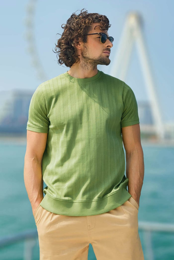 Ribbed Short Sleeve T-Shirt