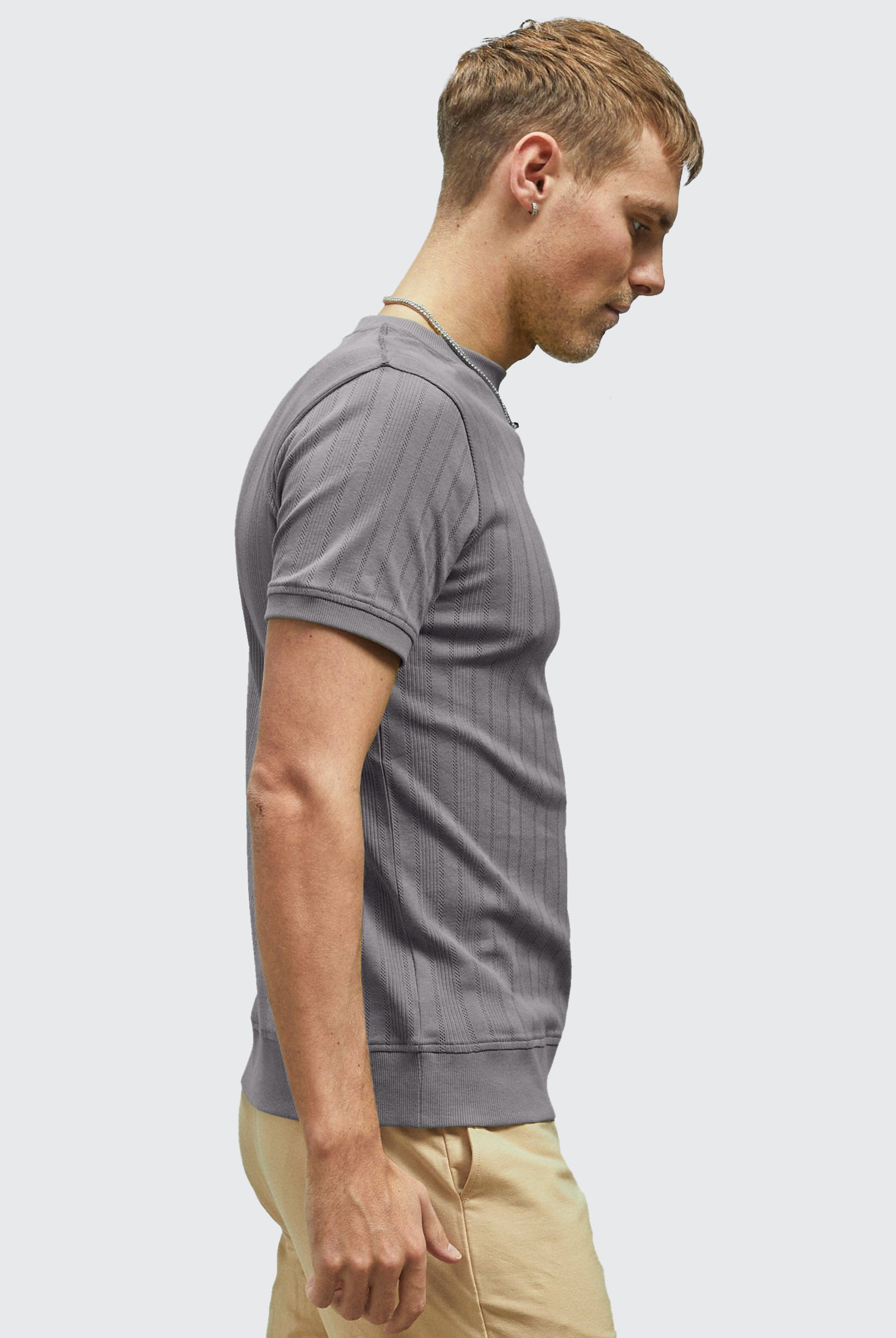 Ribbed Short Sleeve T-Shirt