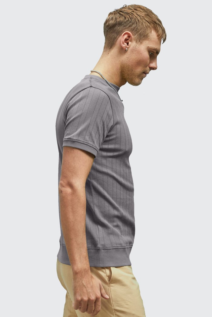 Ribbed Short Sleeve T-Shirt