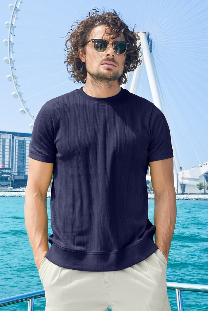 Ribbed Short Sleeve T-Shirt