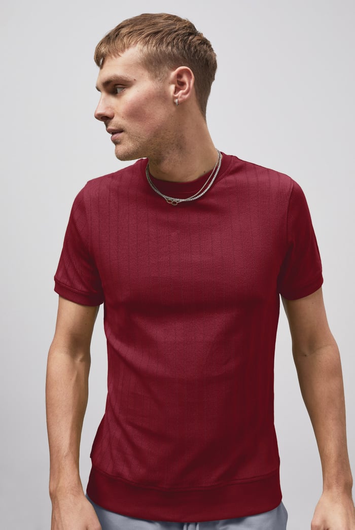 Ribbed Short Sleeve T-Shirt