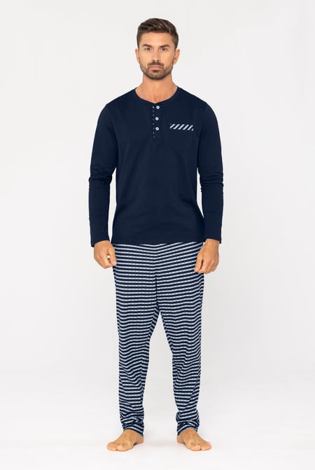 Navy Cotton Rich Jersey Pyjamas Set