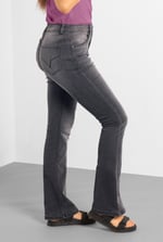 Womens Grey Stretch Flare Jeans
