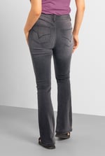 Womens Grey Stretch Flare Jeans