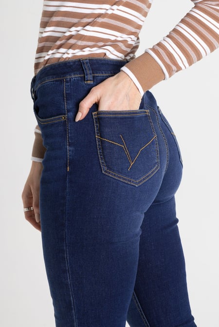 Deep Blue Lift Skinny And Shape Low Rise Flared Jeans