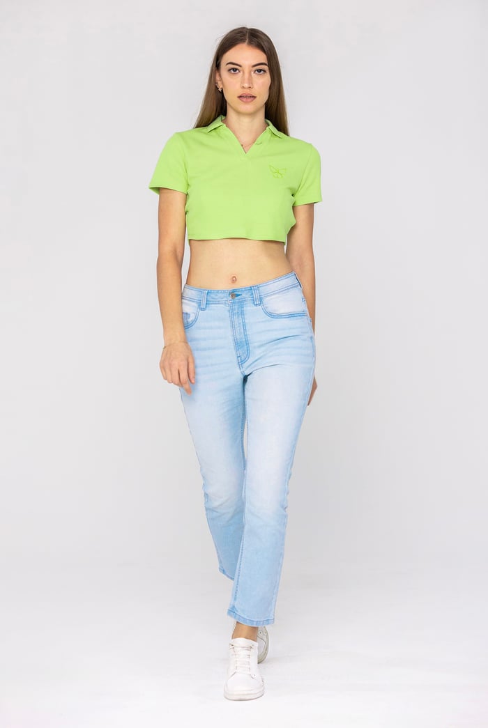 Mid Waist Ankle Length Jeans
