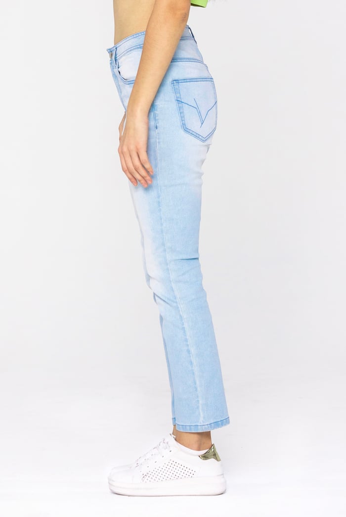 Mid Waist Ankle Length Jeans